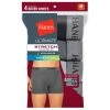 HANES Men's TAGLESS Ultimate Stretch Boxer Briefs, 4-Pack