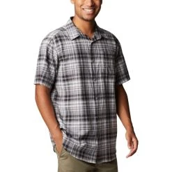 COLUMBIA Men's Under Exposure Yarn-Dye Short Sleeve Shirt -trucker hat shop 2039601 002 alt3