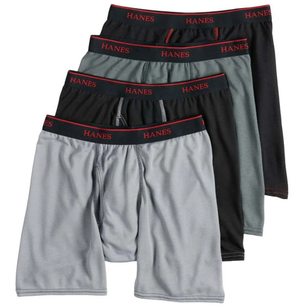 HANES Men's Ultimate Sport Mesh Boxer Briefs, 4-Pack 3 HANES Men's Ultimate Sport Mesh Boxer Briefs, 4-Pack