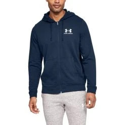 UNDER ARMOUR Men's Sportstyle Full-Zip Terry Fleece Hoodie -trucker hat shop 2060340 403 alt2