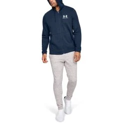 UNDER ARMOUR Men's Sportstyle Full-Zip Terry Fleece Hoodie -trucker hat shop 2060340 403 alt4