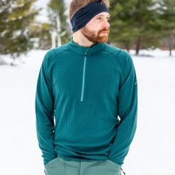 Eastern Mountain Sports EMS Men's Merino Wool Base Layer 1/4-Zip Pullover -trucker hat shop 2070187 309 alt3