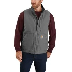 CARHARTT Men's Sherpa-Lined Mock Neck Vest -trucker hat shop 2071463 003 alt1
