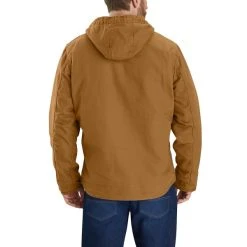 CARHARTT Men's Washed Duck Sherpa-Lined Jacket -trucker hat shop 2073855 205 alt2