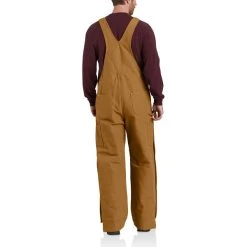 CARHARTT Men's Loose Fit Firm Duck Insulated Bib Overall -trucker hat shop 2076515 201 alt4