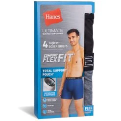 HANES Men's Ultimate Comfort Flex Fit Total Support Pouch Boxer Brief, 4 Pack -trucker hat shop 2076935 001 alt2