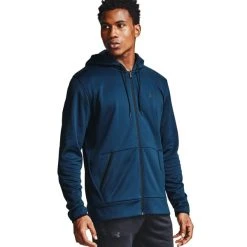 UNDER ARMOUR Men's Armour Fleece Full Zip Hoodie -trucker hat shop 2076957 402 alt2