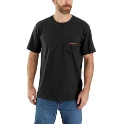 CARHARTT Men's Relaxed Fit Heavyweight Short Sleeve Pocket Graphic Tee -trucker hat shop 2079131 001 alt2