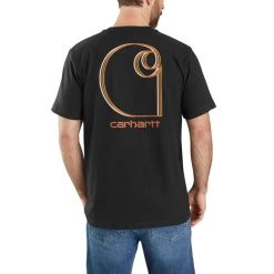 CARHARTT Men's Relaxed Fit Heavyweight Short Sleeve Pocket Graphic Tee -trucker hat shop 2079131 001 alt3