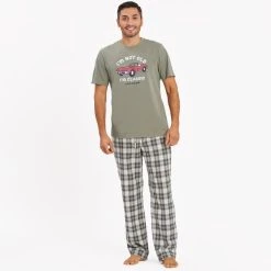 LIFE IS GOOD Men's Putty Plaid Classic Sleep Pants -trucker hat shop 2079644 102 alt4