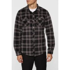 O'NEILL Young Men's Glacier Plaid Superfleece Flannel -trucker hat shop 2081764 001 alt2