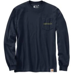 CARHARTT Men's Loose Fit Heavyweight Long-Sleeve Pocket Graphic Tee