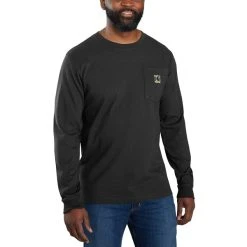 CARHARTT Men's Heavyweight Long-Sleeve Camo Graphic Pocket Tee -trucker hat shop 2082574 001 alt2