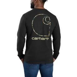 CARHARTT Men's Heavyweight Long-Sleeve Camo Graphic Pocket Tee -trucker hat shop 2082574 001 alt3