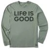 LIFE IS GOOD Men's Wordmark Crusher Lite Long-Sleeve Tee -trucker hat shop 2082624 303 main