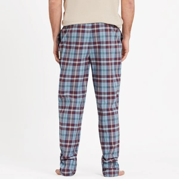 LIFE IS GOOD Men's Smoky Blue Plaid Classic Sleep Pants 4 LIFE IS GOOD Men's Smoky Blue Plaid Classic Sleep Pants - Image 2