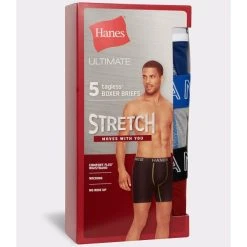HANES Men's Ultimate Stretch Boxer Briefs, 5-Pack -trucker hat shop 2084160 901 alt6