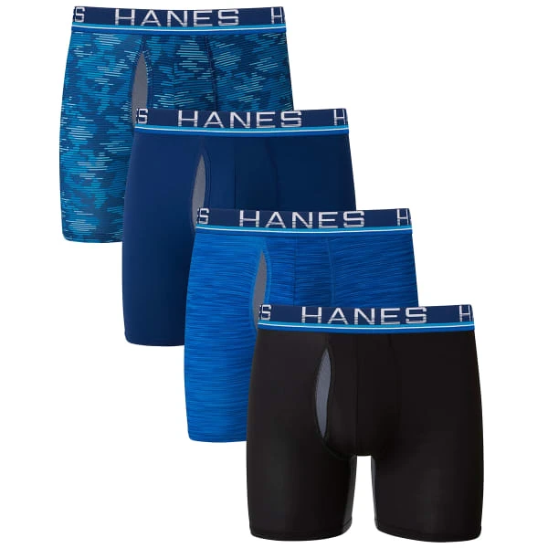 HANES SPORT Men's Total Support Pouch X-Temp Boxer Briefs, 4-Pack Extended Size 3 HANES SPORT Men's Total Support Pouch X-Temp Boxer Briefs, 4-Pack Extended Size