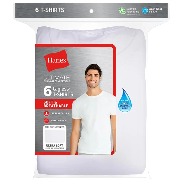 HANES Ultimate Men’s ComfortSoft FreshIQ Crewneck Tees, 6-Pack Extended Size 12 HANES Ultimate Men’s ComfortSoft FreshIQ Crewneck Tees, 6-Pack Extended Size - Image 10