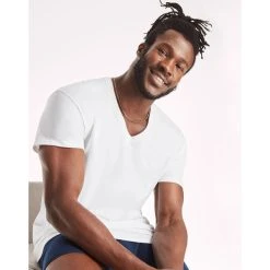 HANES Men's FreshIQ ComfortSoft V-Neck Undershirts, 6-Pack XXL -trucker hat shop 2084169 101 alt3