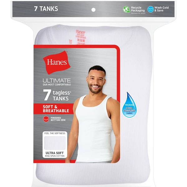 HANES Men's Ultimate ComfortSoft Tank Undershirts, 7 Pack XXL 3 HANES Men's Ultimate ComfortSoft Tank Undershirts, 7 Pack XXL