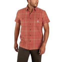CARHARTT Men's Rugged Flex Relaxed Fit Lightweight Short-Sleeve Shirt -trucker hat shop 2085056 601 alt1