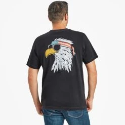 LIFE IS GOOD Men's Patriotic Eagle Crusher Short-Sleeve Tee -trucker hat shop 2085273 001 alt5