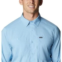 COLUMBIA Men's Silver Ridge Utility Lite Long-Sleeve Shirt -trucker hat shop 2085689 407 alt4