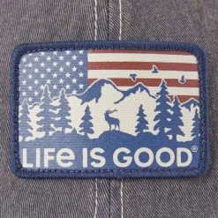 LIFE IS GOOD Men's Flag Mountain Old Favorite Mesh Back Cap -trucker hat shop 2086044 402 alt2
