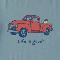 LIFE IS GOOD Men's Rocket Truck Long-Sleeve Crusher-Lite Tee -trucker hat shop 2086340 401 alt1