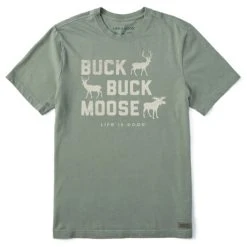 LIFE IS GOOD Men's Buck Buck Moose Short-Sleeve Crusher Tee