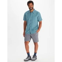 MARMOT Men's Eldridge Novelty Classic Short-Sleeve Shirt -trucker hat shop 2086408 460 alt3