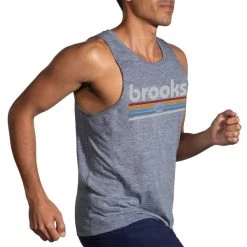 Brooks Sports BROOKS Men's Distance 2.0 Running Tank 8 Brooks Sports BROOKS Men's Distance 2.0 Running Tank -trucker hat shop 2086805 004 alt2