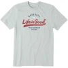 LIFE IS GOOD Men's Script American Pastime Short-Sleeve Tee -trucker hat shop 2087616 002 main