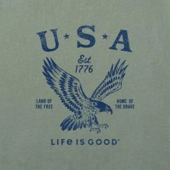 LIFE IS GOOD Men's USA 1776 Eagle Short-Sleeve Tee -trucker hat shop 2087621 303 alt1