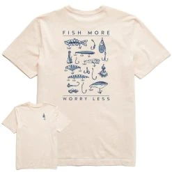 LIFE IS GOOD Men's Fish More Worry Less Short-Sleeve Tee -trucker hat shop 2087633 106 alt2